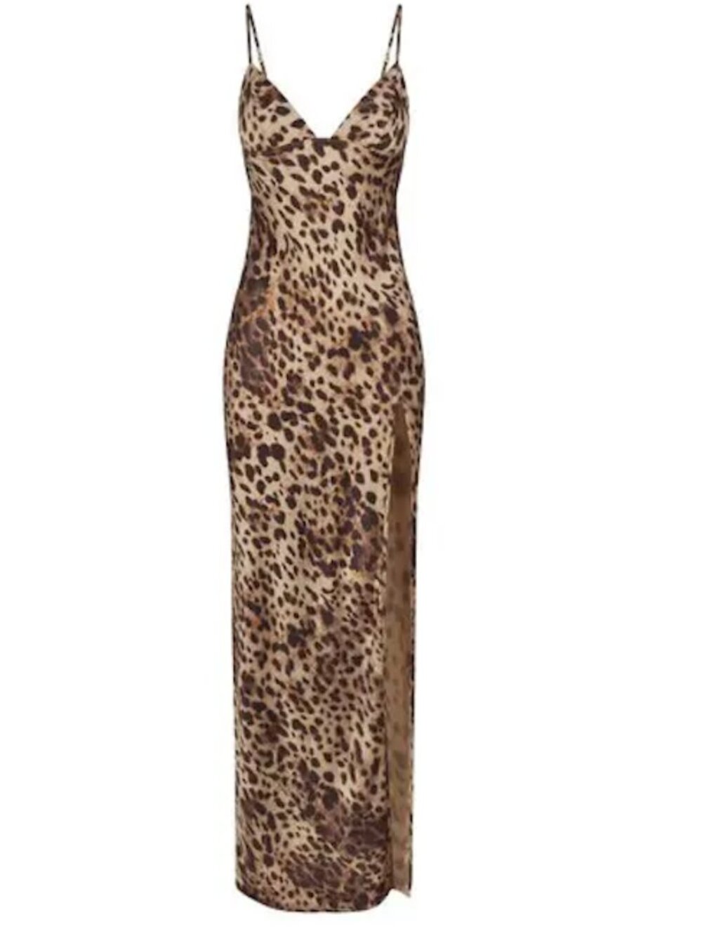 SKIMS Dolce&Gabbana X Silk Leopard Print Maxi Slip Dress in Small